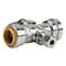 Quickfitting 1/2in Push-Fit x 1/2in Push-Fit x 1/4in OD Comp 3-Way Chrome Plated Brass Stop Valve Tee LF944TR - alternate 2